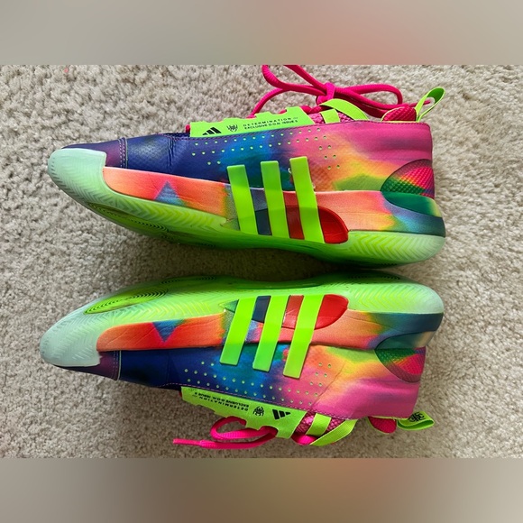 Adidas Determination DON Issue 5 Neon Multicolor Sneakers EUC - Picture 3 of 10